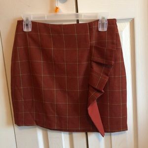 Plaid Ruffled mini skirt by Gianni Bini